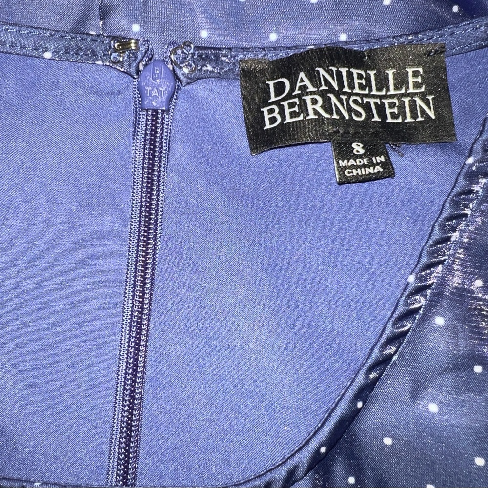 DANIELLE BERNSTEIN Blue Polka Dot Dress - Picture 4 of 7